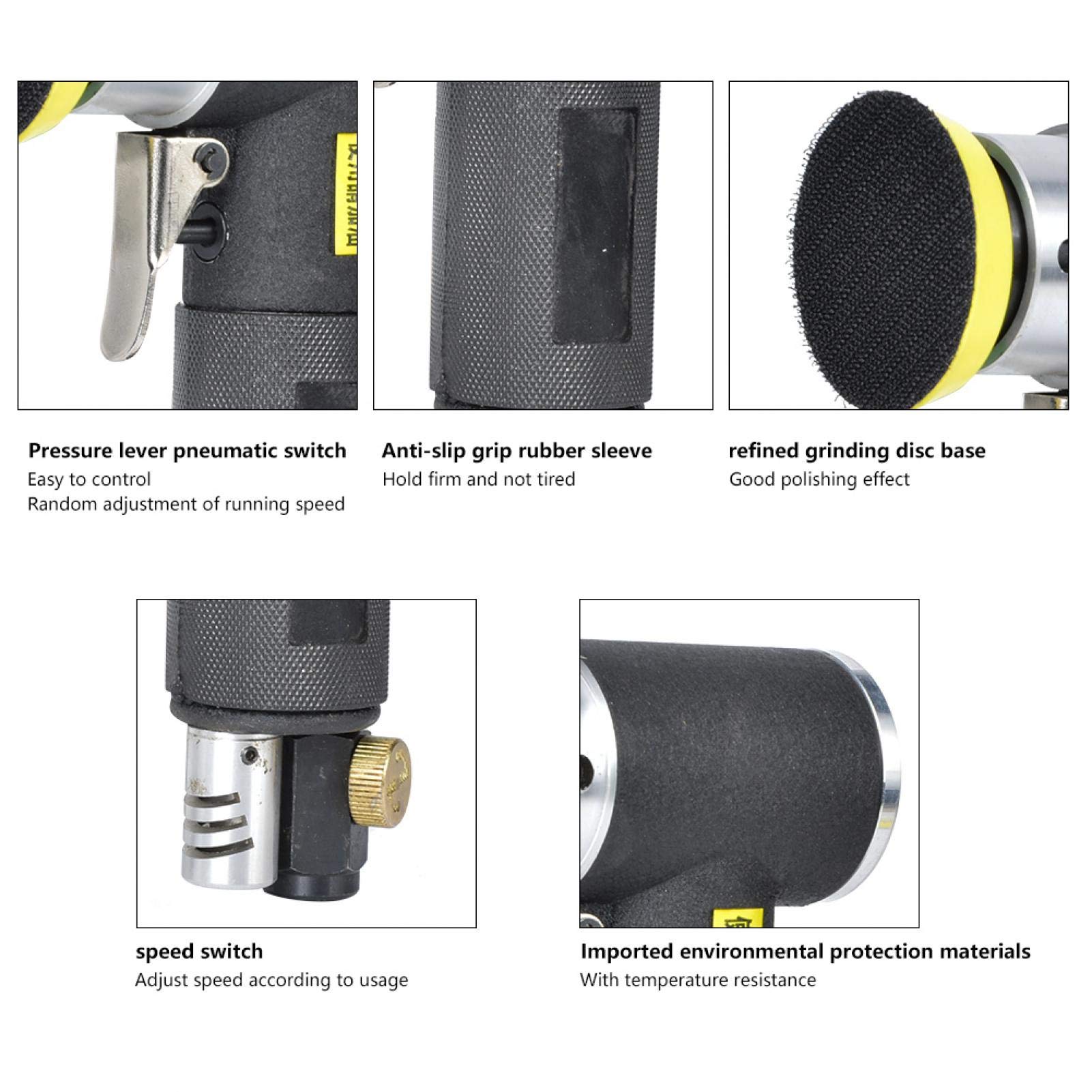 Mini Air Sander, 2/3 cala Losowa szlifierka oscylacyjna pneumatyczna Lekka aluminiowa szlifierka pneumatyczna Szlifowanie Polerowanie narzędzi