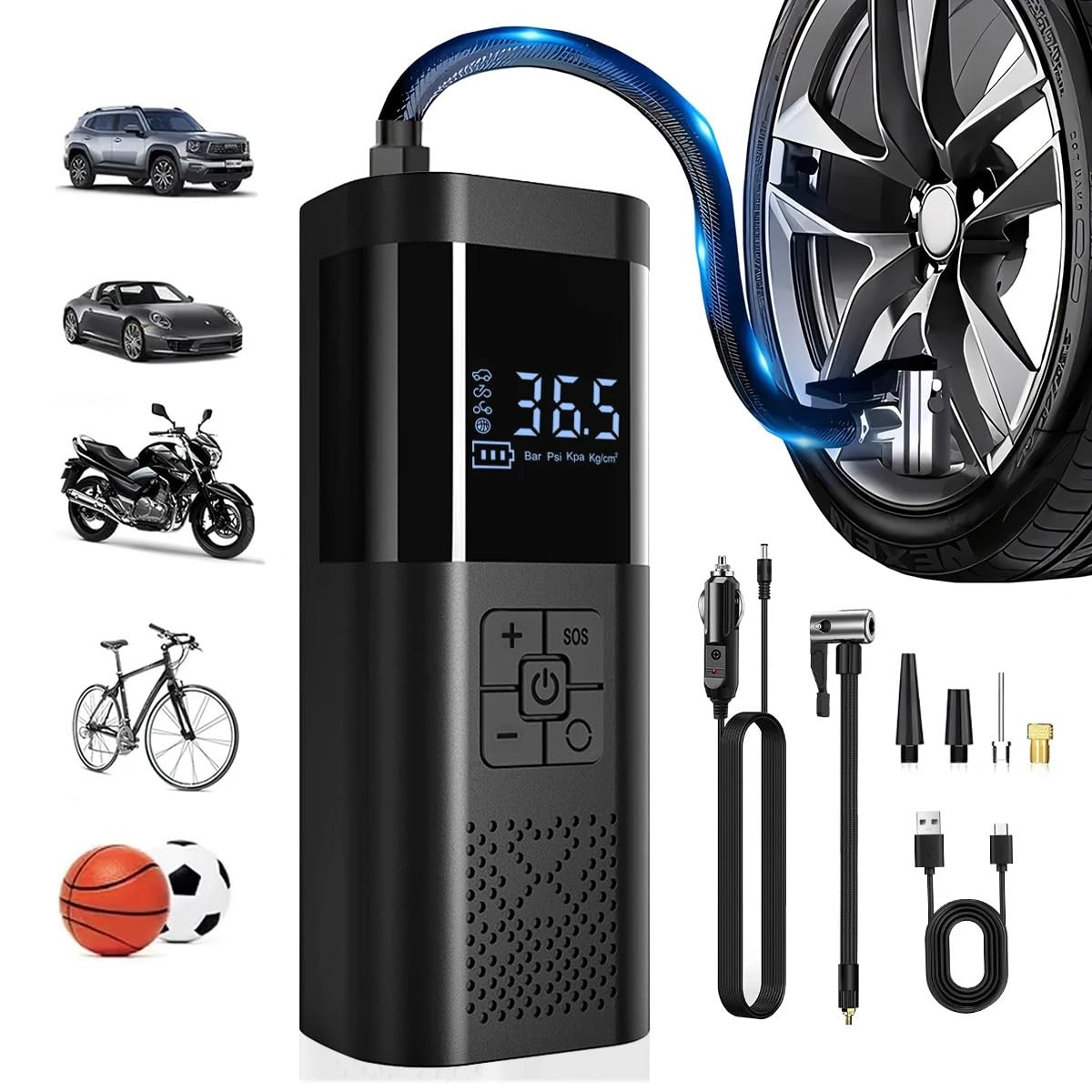 Compresseur Air Gonfleur de pneus portatif Gonfleur Electrique