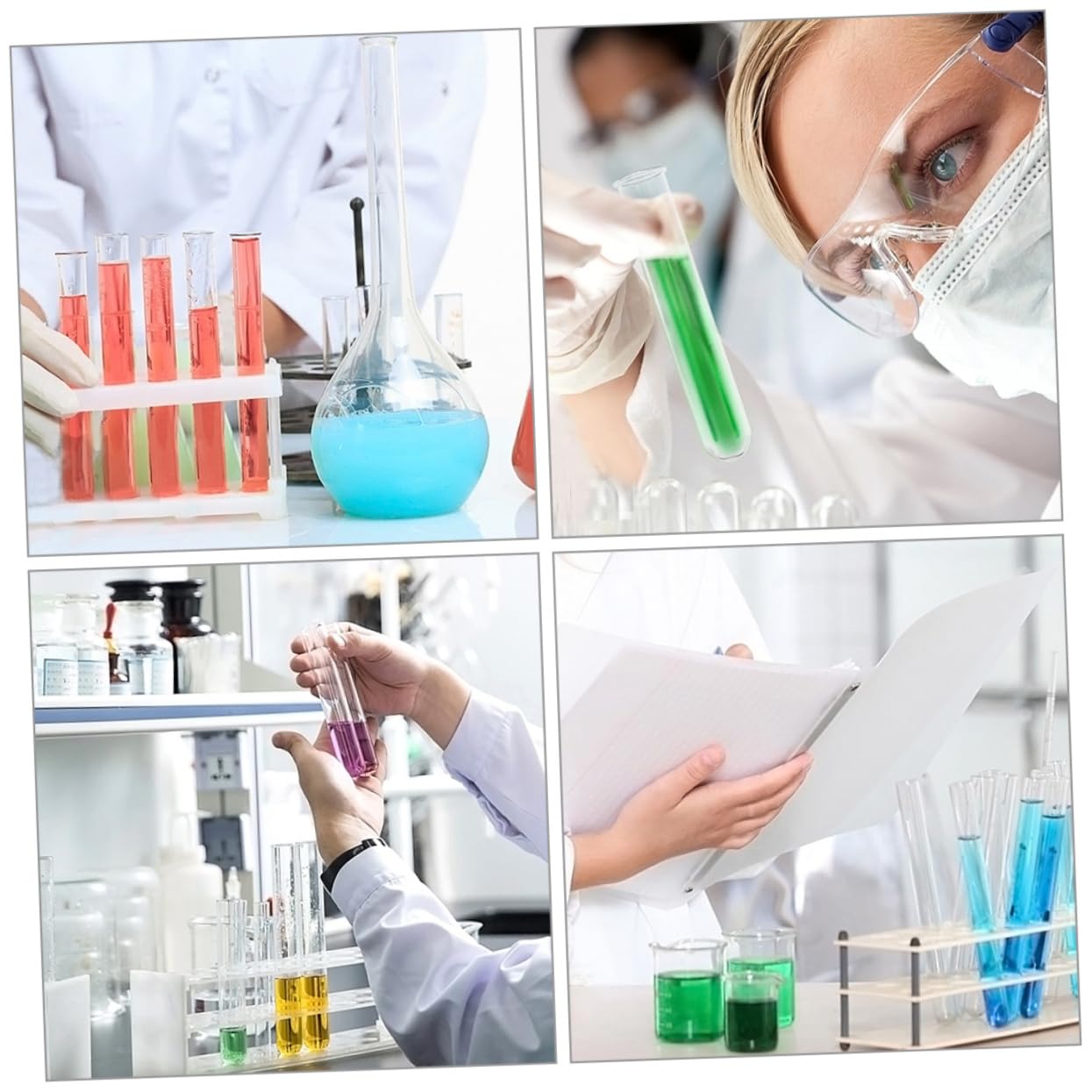SOLUSTRE 20pezzi Provette Di Trasparenti Per Esperimenti Scientifici e Progetti Fai Te Riutilizzabili e Sicure Per Laboratori e Attività Creative