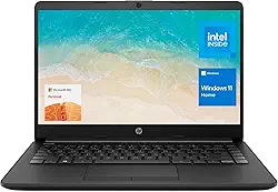 hp Laptop portátil de 14 polegadas (inclui Microsoft 365 de 1 ano), tela HD, processador Intel Quad-Core, 16 GB de RAM, 128 GB de armazenamento, Wi-Fi 6, webcam, HDMI, Windows 11 Home, preto