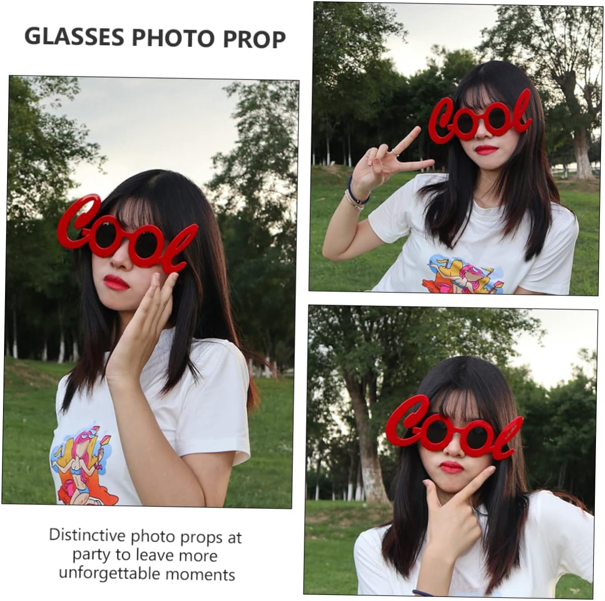 SHOWERORO 2Pcs Cool Letter Shaped Eyeglasses Props Made of Abs Material Lightweight Party Glasses Decor for Festival Photo Booths and Home Gatherings
