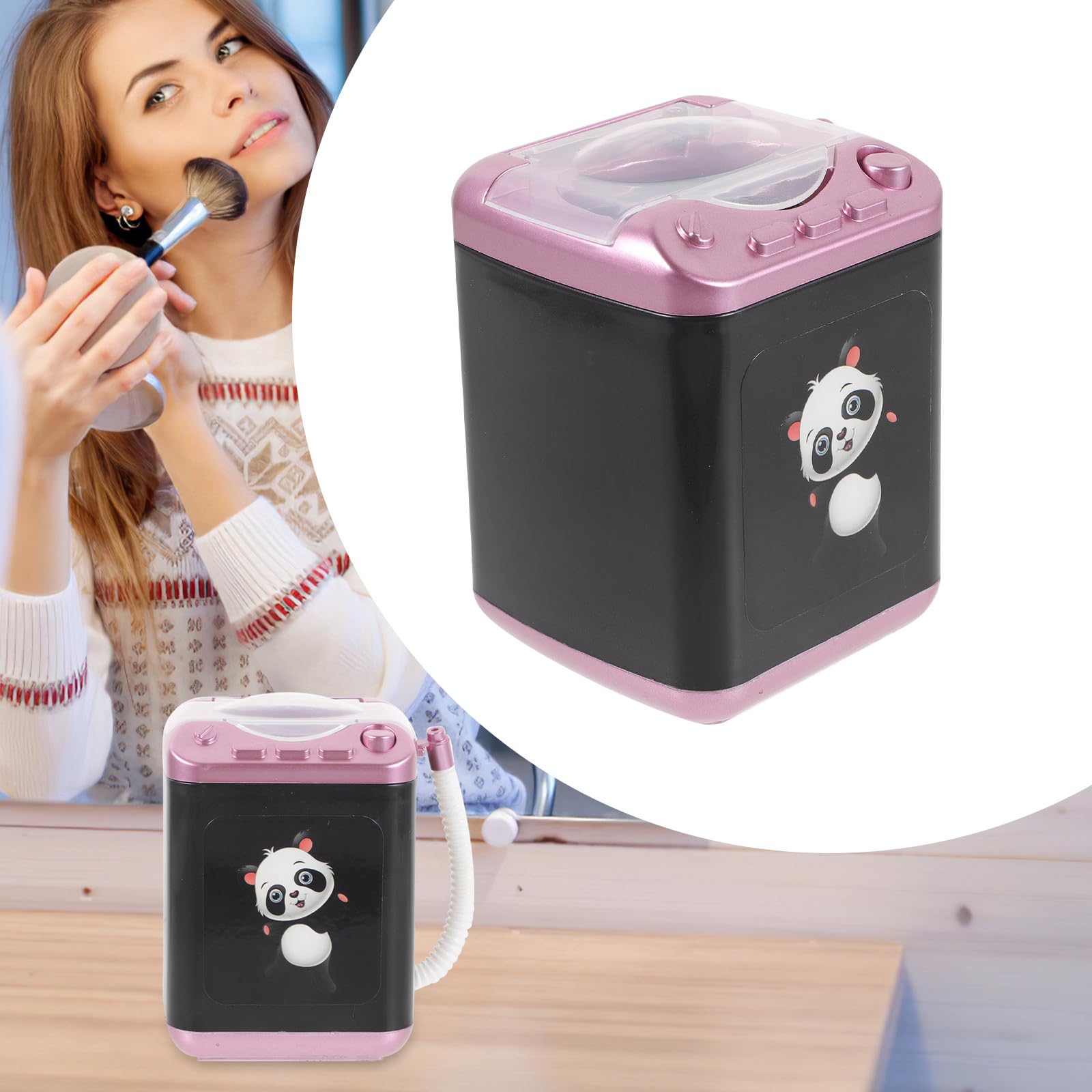 Lavatrice Spugnette Make Up Elettrica Portatile per Pulizia Profonda di Pennelli Trucco e Spugne Design Compatto e Materiale Plastico Resistente