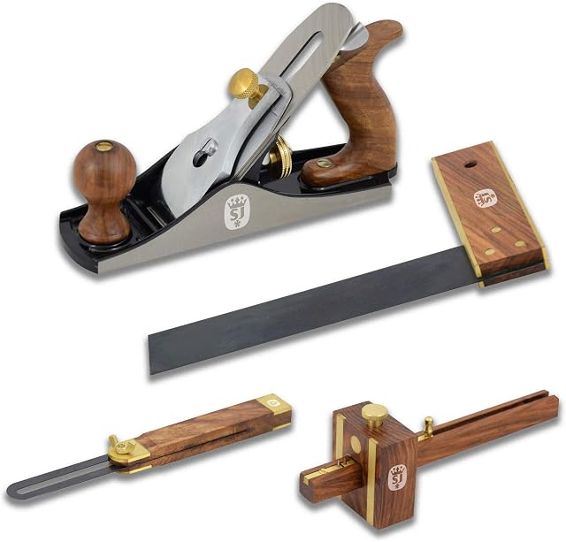 Spear & Jackson 4 Piece Carpenter's Tool Set including: Sliding Bevel, Set Square, Mortice Gauge and Smoothing Plane