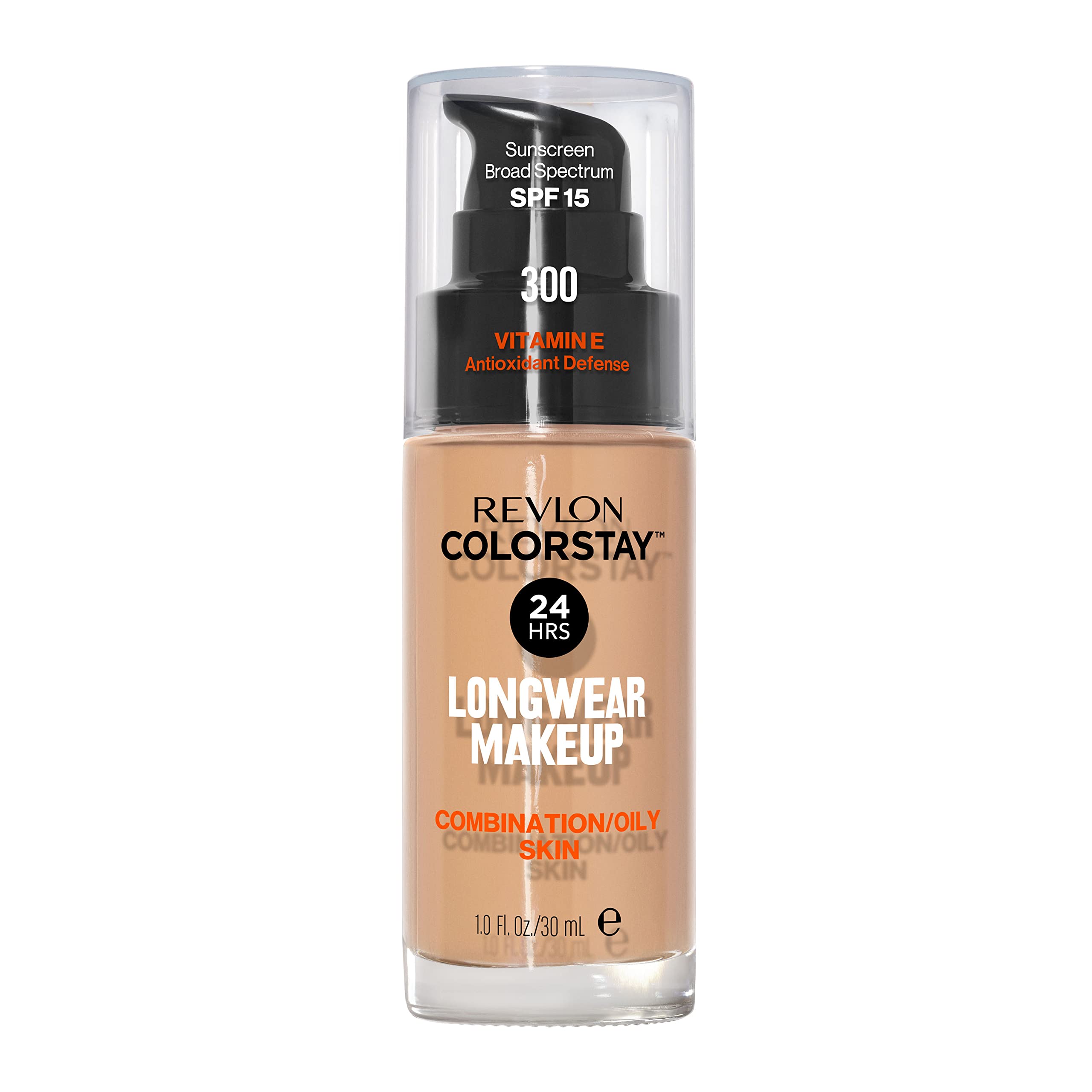 Revlon Colorstay Longwear Makeup Combo/Oily, 300 Golden Beige, 1 fl oz | Longwear foundation for combination & oily skin with SPF 15. Medium-full coverage, matte finish. Up to 24hr wear. 300 Golden Beige 1 Fl Oz (Pack of 1)