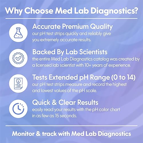 Miniatura 5 de Tiras de prueba de pH  200 tiras de prueba de pH de papel tornasol para pruebas de nivel de orina y saliva (PHUNIV)  0 a 14 tiras universales de pH
