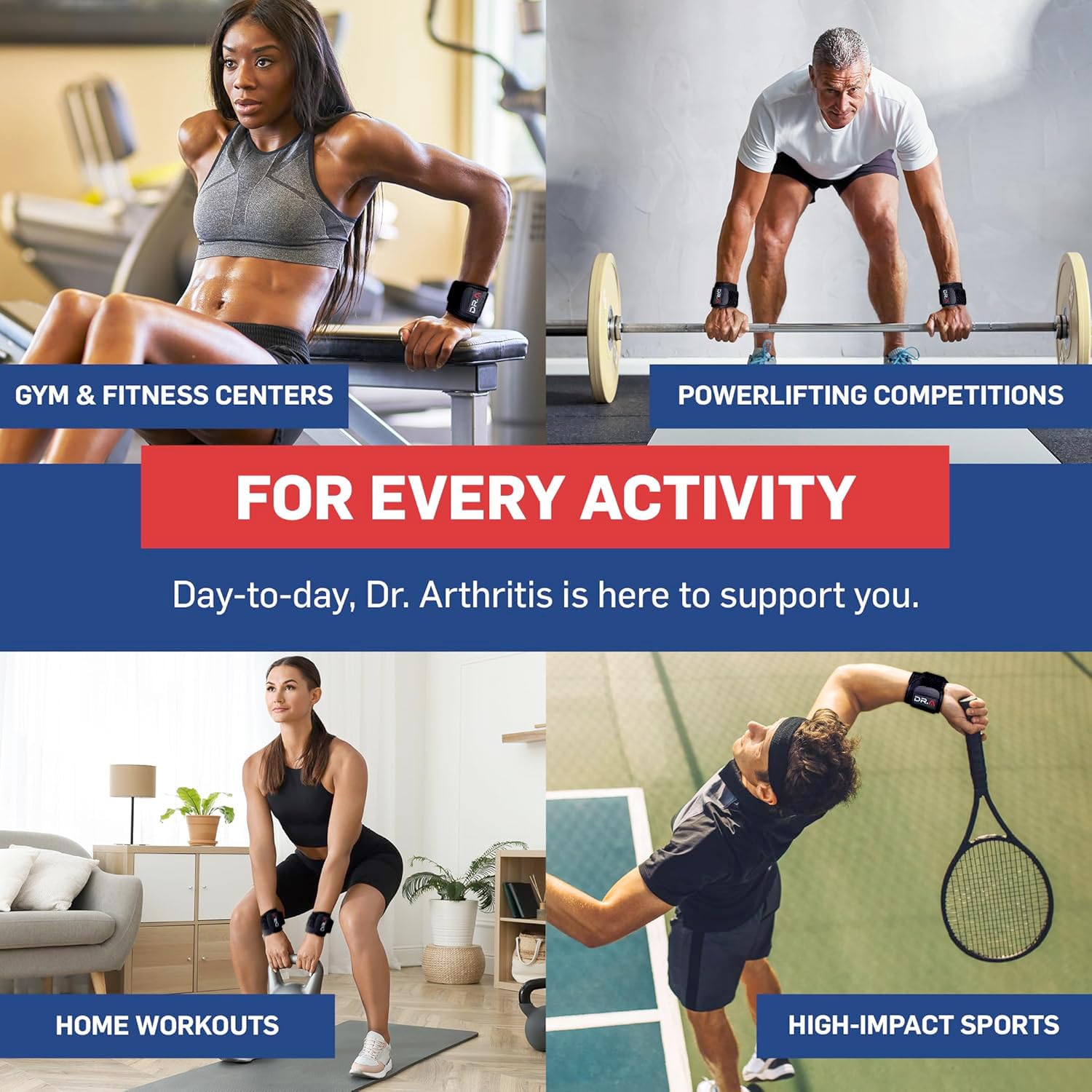 Dr. Arthritis Tutore da polso sviluppato da medici, polsiere per tendinite, supporto per mani, ideale per fitness, sollevamento pesi (coppia)