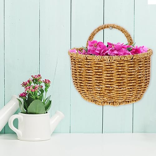 Miniatura 5 de DOITOOL Cesta de almacenamiento tejida Cesta de almacenamiento de ratán Cesta tejida Cestas colgantes para plantas Cesta de almacenamiento de pared