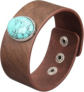 GelConnie Leather Cuff Bracelet Punk Braided Bracelets Rock Leather Wristbands Faux Mens Leather Bracelet Gothic Viking Bangle Adjustable Wrap Bracelet for Women,Men