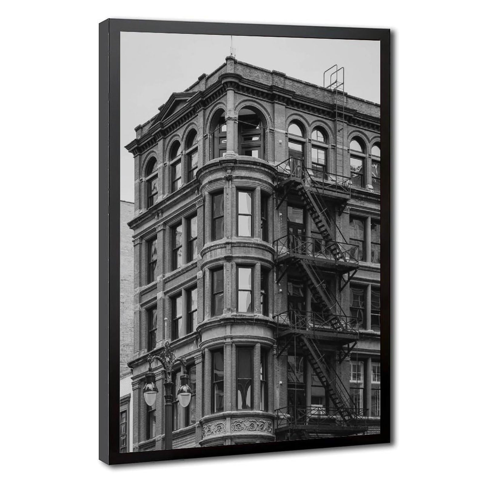 Bareronor Detroit Black And White Canvas Poster Bedroom Decor Landscape Office Room Decor Gift 24" L X 36" W