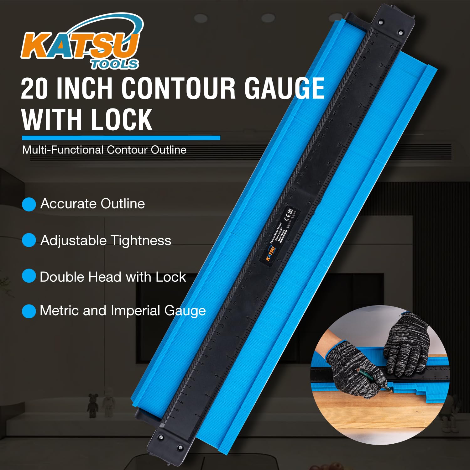 KATSU 20 Inch Contour Gauge Profile Tool with Lock - Image 4