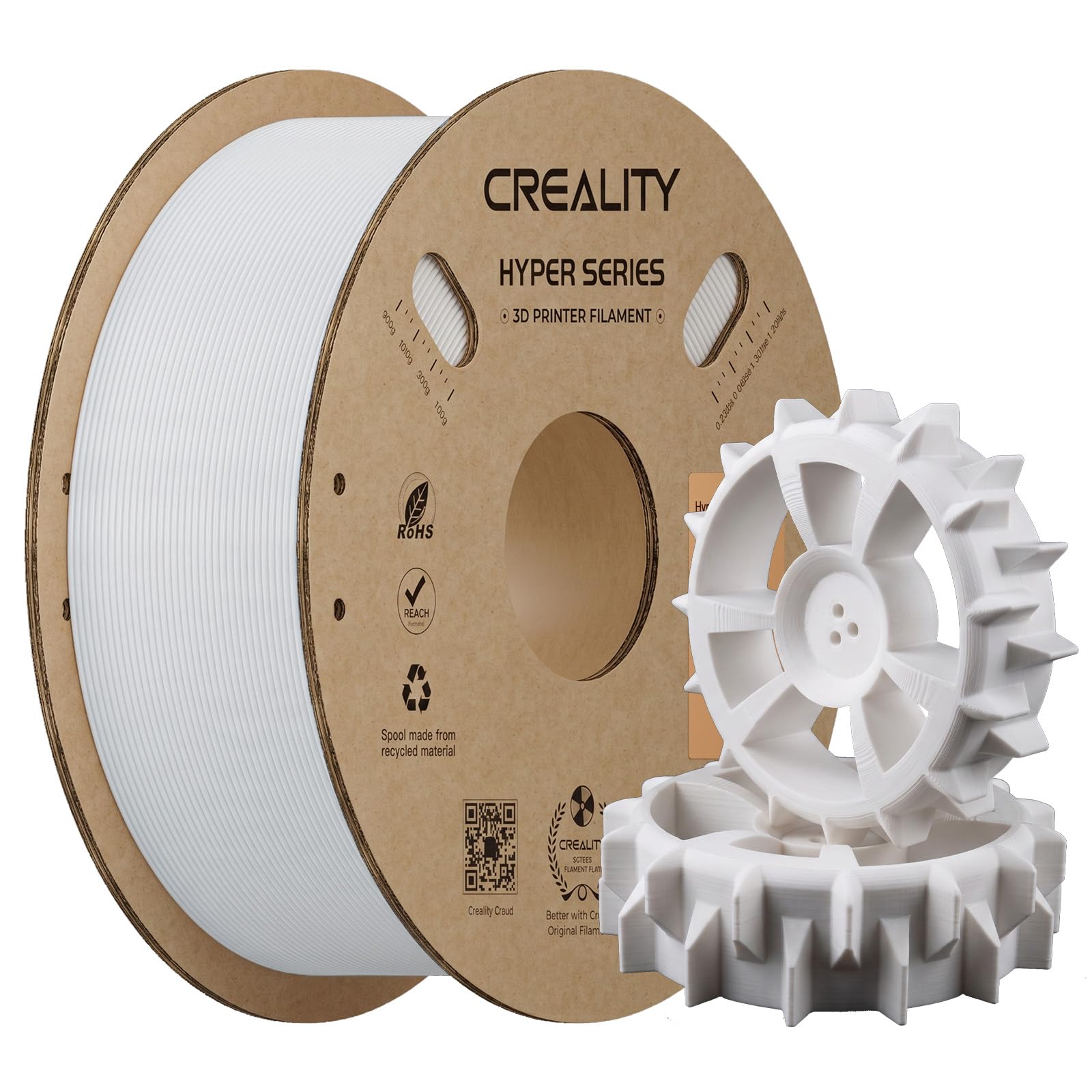 Creality Hyper ABS Filament 1.75mm 1KG, White, 1-Pack