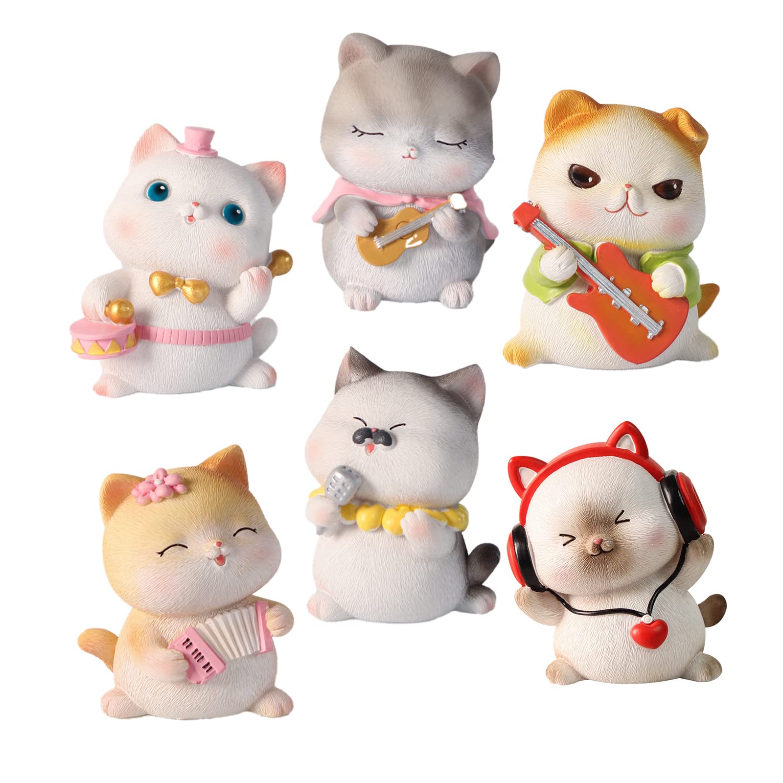 Amazon.co.jp: 猫 置物 ミニチュア 猫置物 おしゃれ 猫の楽団 飾り物 