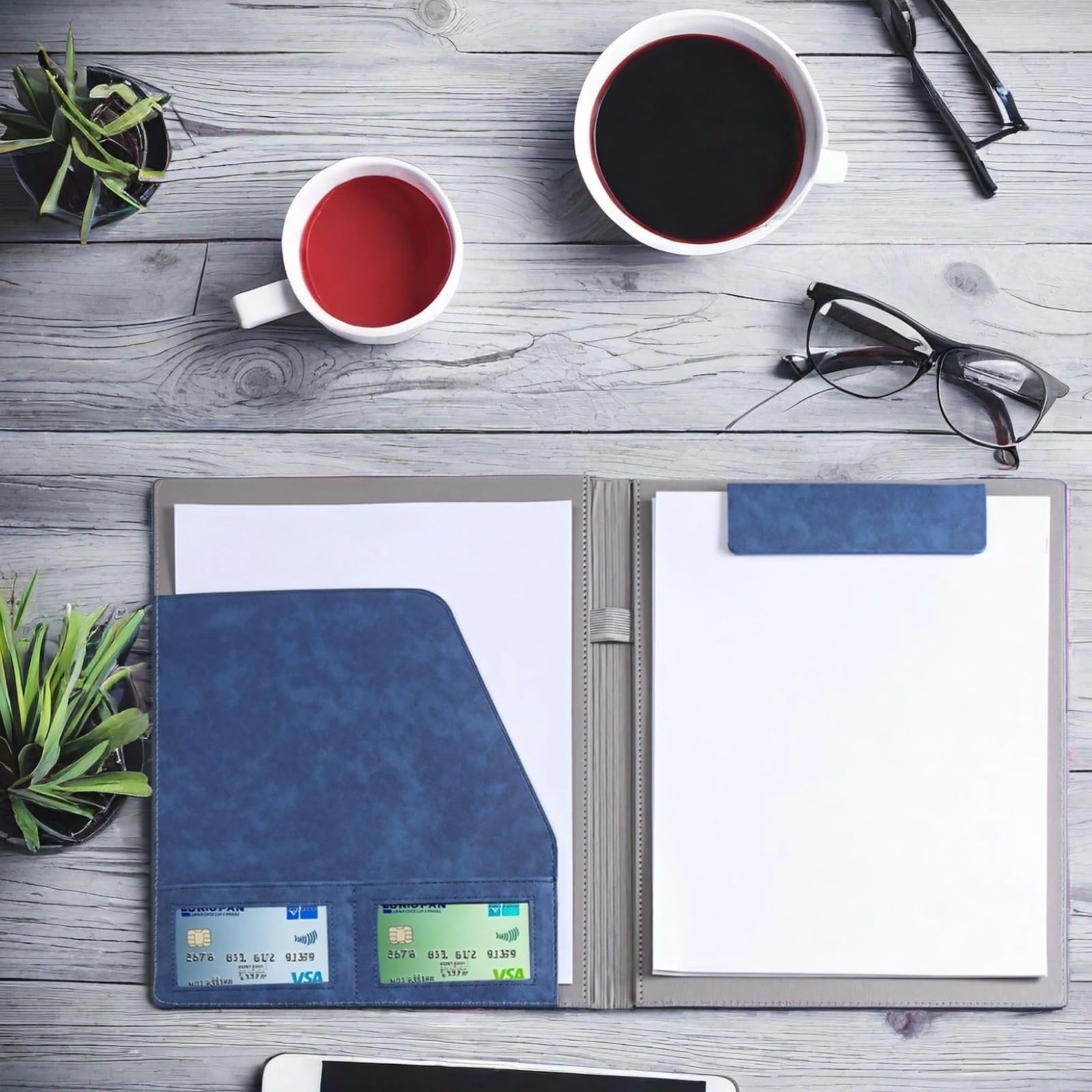 Carpeta de piel con cierre magnético, tamaño A4, portafolio de negocios con ranuras para tarjetas, organizador de documentos para conferencias, carpeta de presentación para contratos y llamadas de