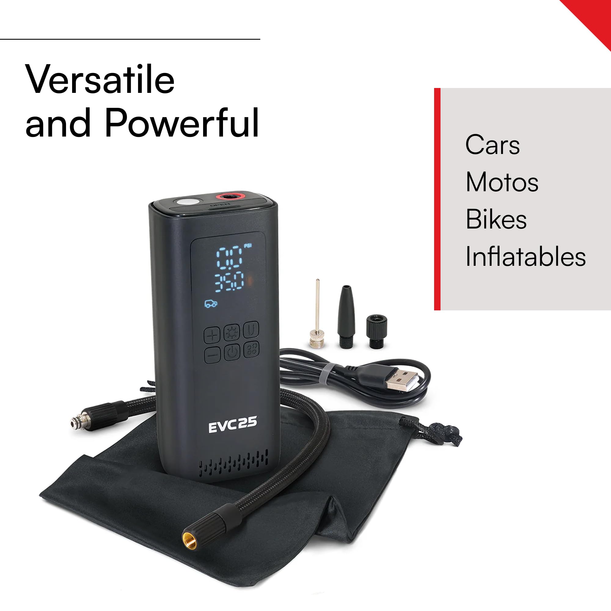 Viair Every Vehicle Carry EVC25 - rechargeable portable compressor - LED gauge w preset - Tire Inflator ideal — view 5