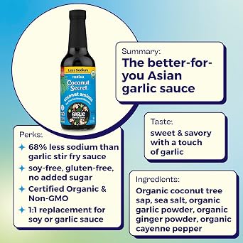 Coconut Secret Coconut Amino Garlic Sauce, 10 fl. oz.