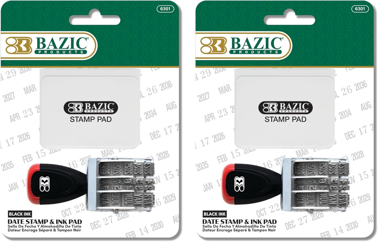 BAZIC Products Date Stamp with Ink Pad 1 Count