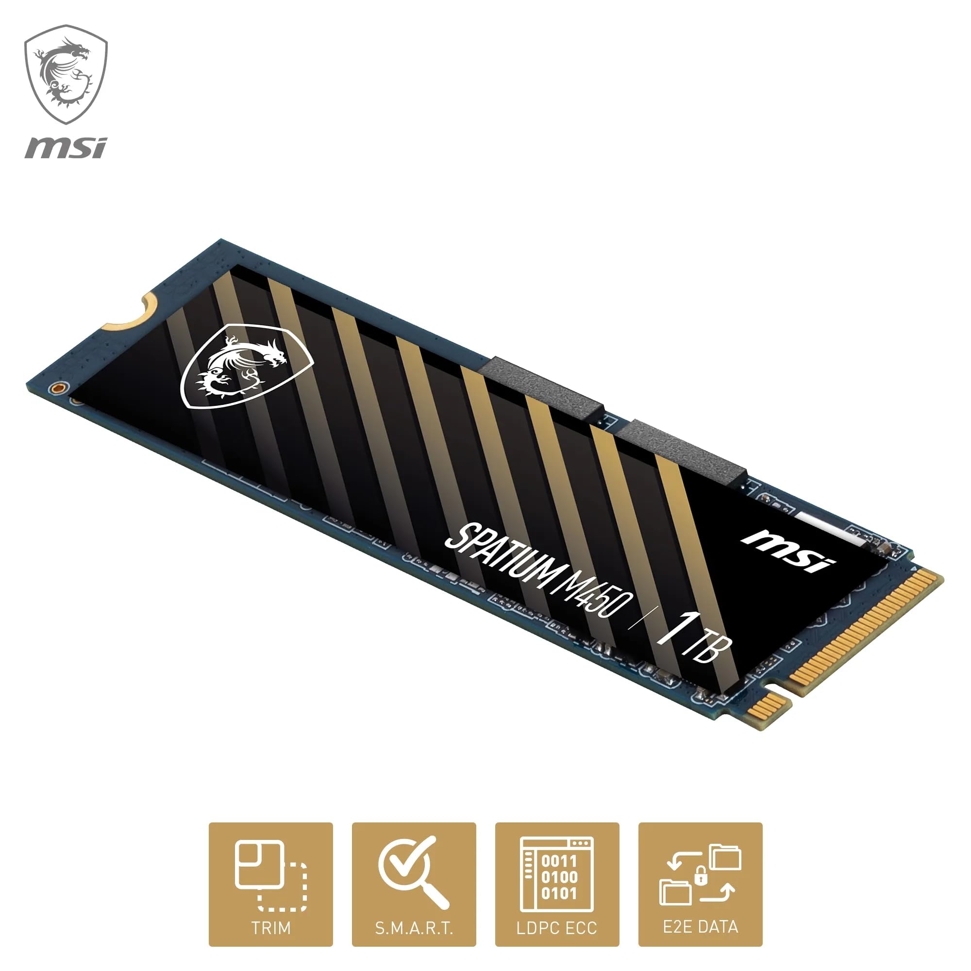 MSI SPATIUM M450 SSD 1TB - PCIe 4.0 NVMe M.2 Internal Solid State