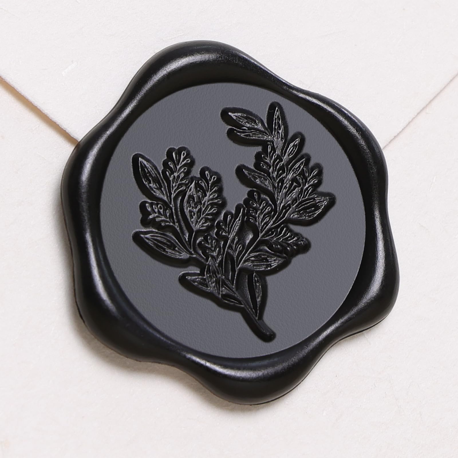 Autocollants de cire de mariage pour enveloppe invitation fête Noël lot de 50 noirs