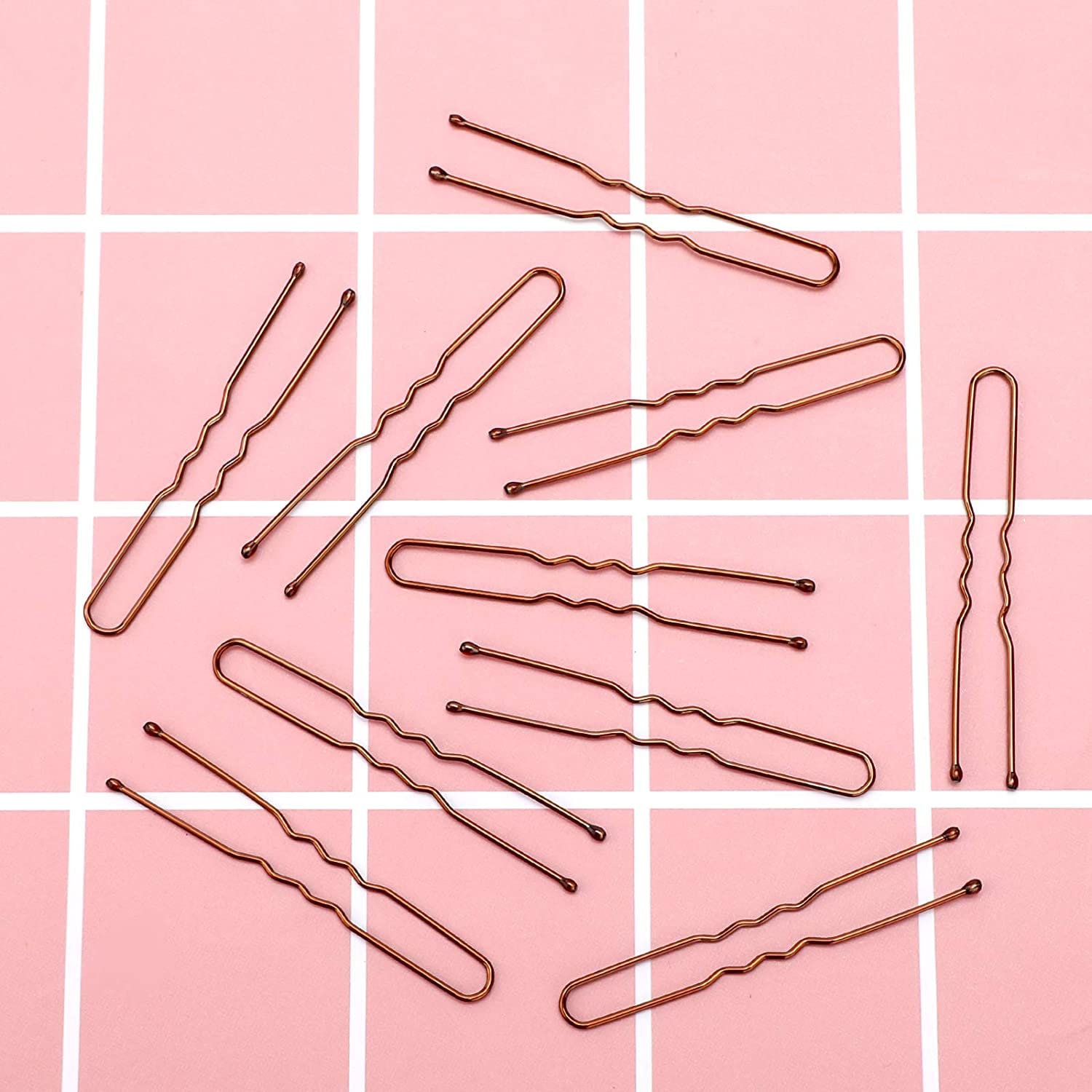 AIEX 50 piezas Kit de horquillas U, pinzas para el cabello, para mujeres, niñas y peluquería, marrón