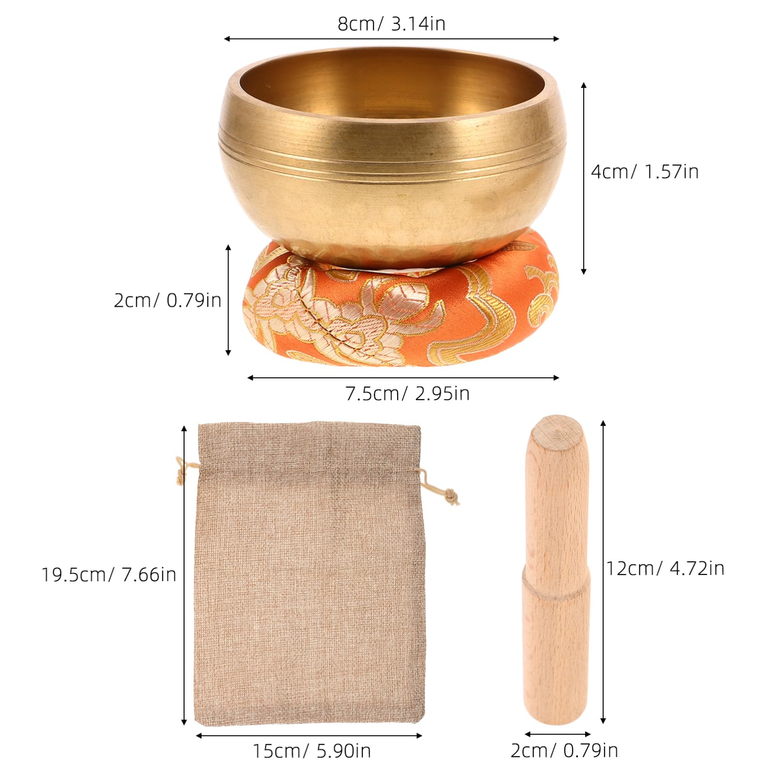 TOYANDONA Bol Chantant Tibétain Cuivre Tapis et Bois pour Yoga et Amélioration Du Sommeil Artisanat Népalais Unique
