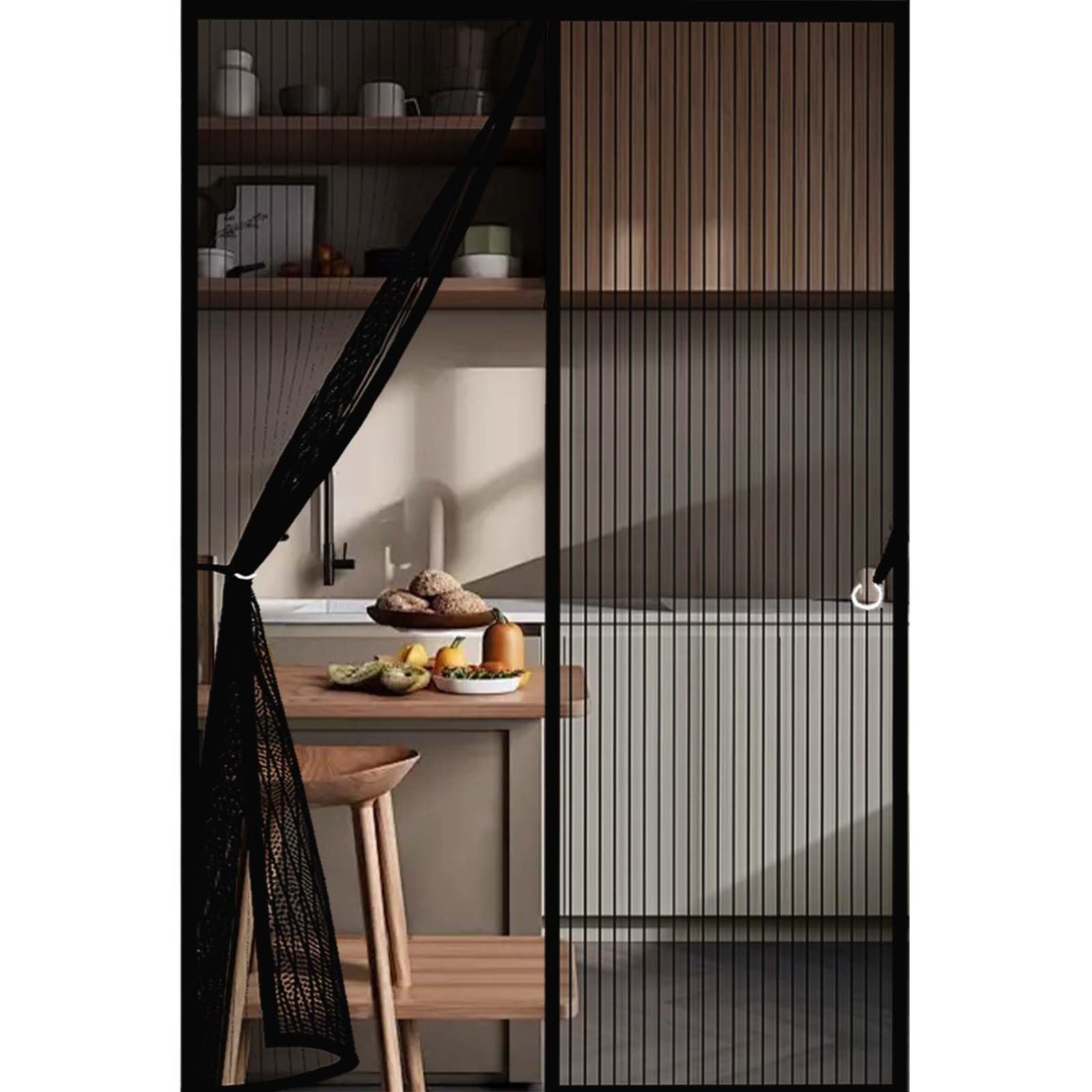 Fly Nets 139 x 183 cm Durable, Keeps Bugs Out, Kid and Pet Friendly Heavy Duty Mesh Bug Curtain Hundreds of Sizes, Lets Fresh Air in, Black