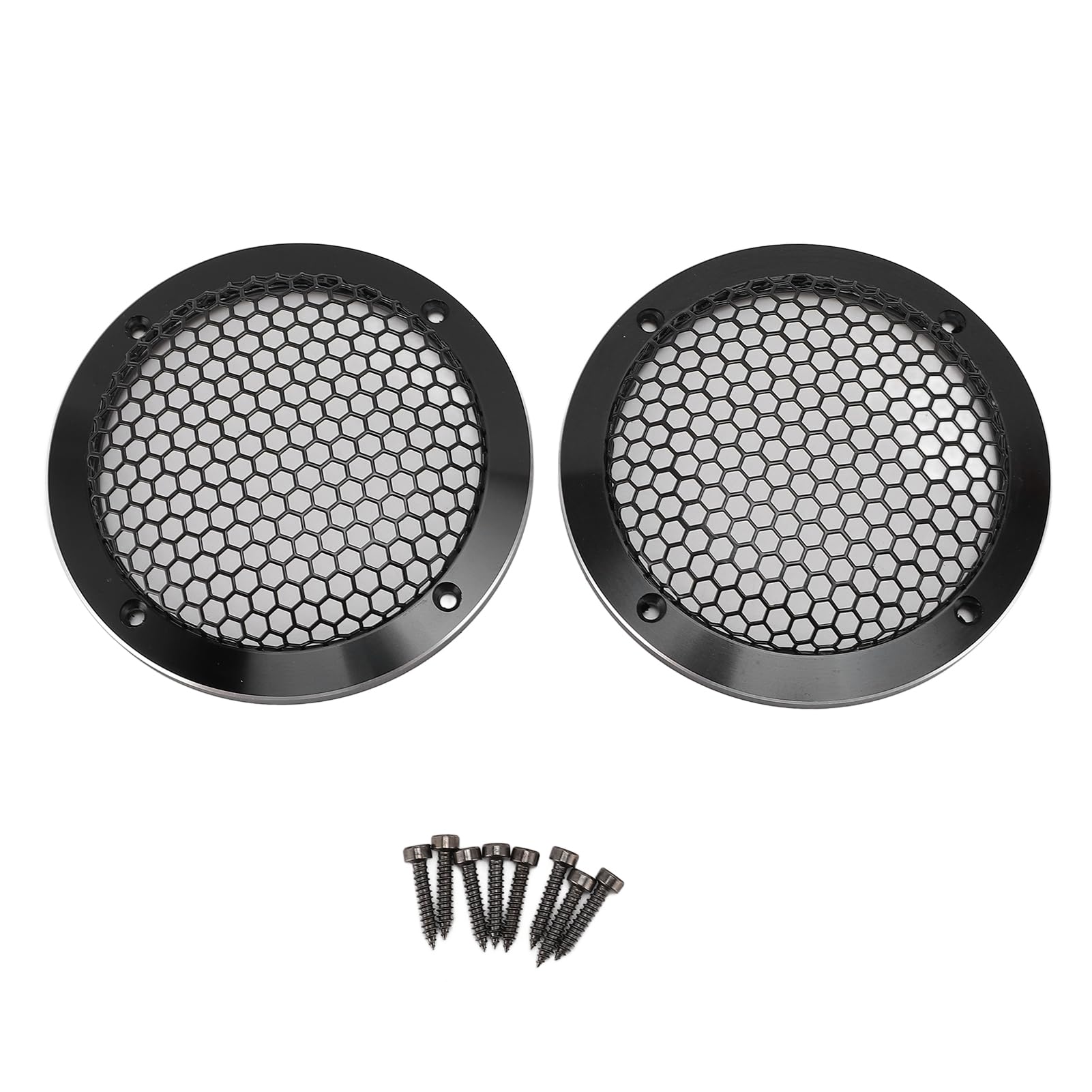 Ceiling Speaker Cover 92mm, Car Speaker Grill Mesh Cover, Round Shape Metal Grille with Rustproof Coating, Universal Mount Speaker Grille for Home Theater, Boat, RV and Automotive (Black)