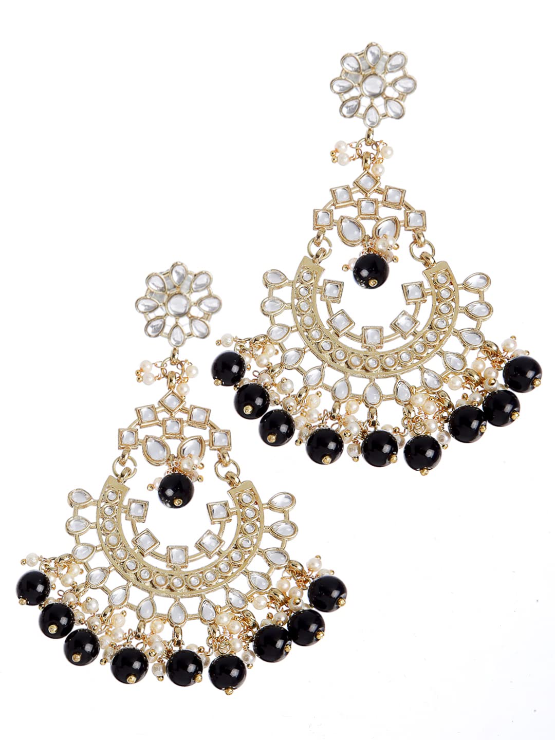 Karatcart Gold Plated Black Beads Studded Kundan Chandbali Earrings For womens (B09K3SJ3PP) Amazon Price History, Amazon Price Tracker