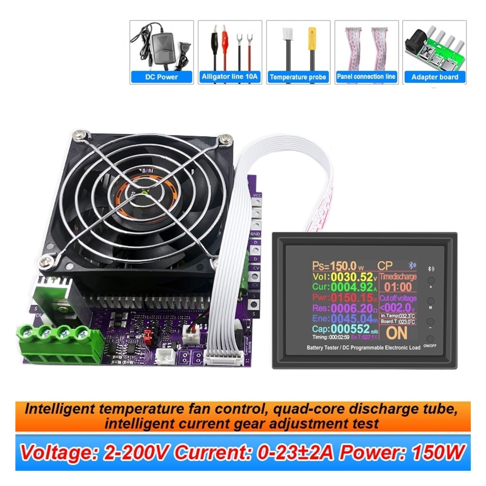 Inteligentna kontrola temperatury DC Power USB Tester Elektroniczny miernik rozładowania pojemności baterii litowej WyraźNe Odczyty