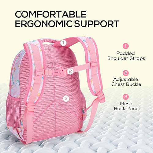 Miniatura 5 de mommore Mochila para niños con múltiples compartimentos, Unicornio, Mochilas de viaje