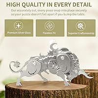 Vista 4 de Microworld Rompecabezas de metal 3D, kits de modelo de metal mecánico de vaca, colección Steel Warcraft Challenge rompecabezas 3D para adultos