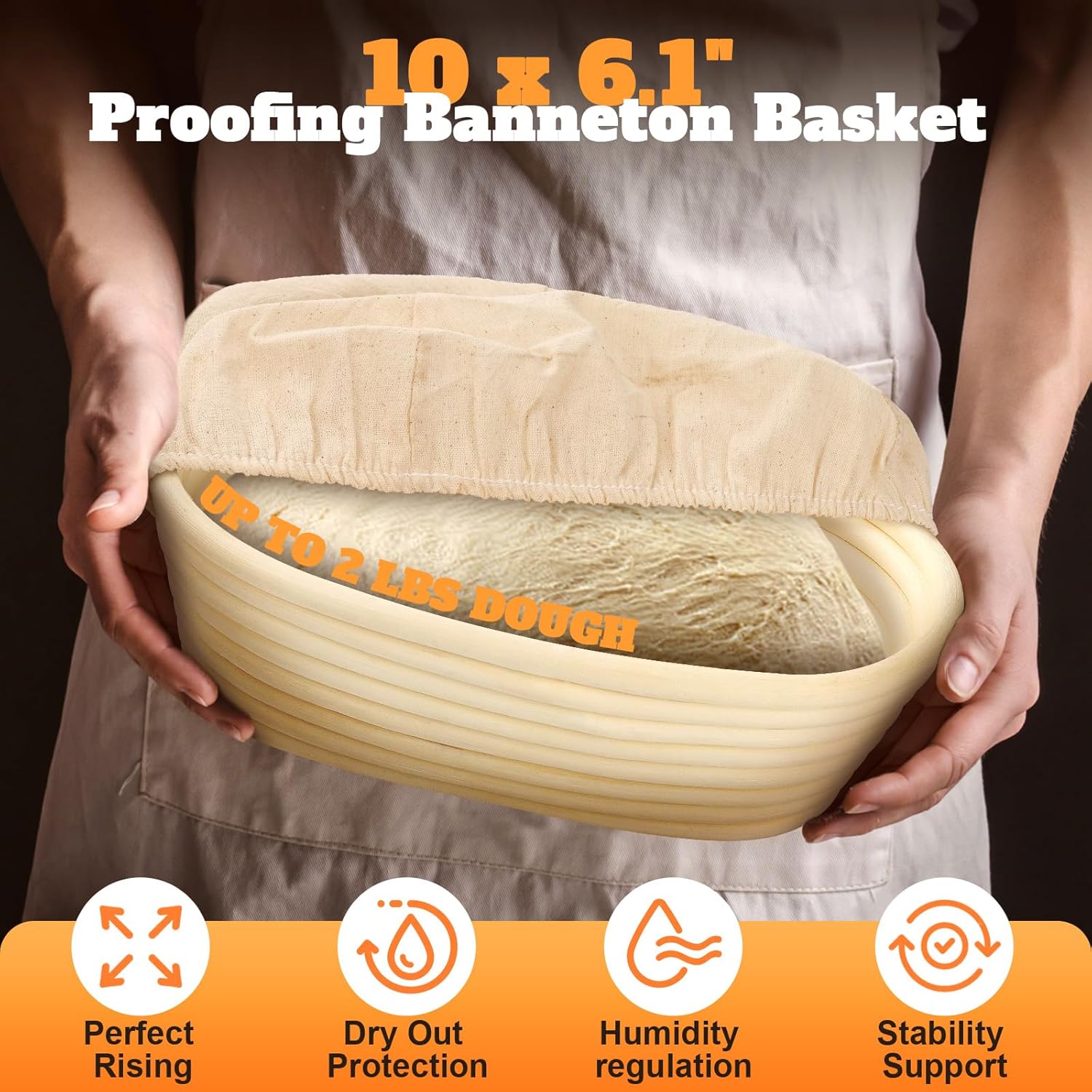 Rectangular Cast Iron Dutch Oven for Bread Baking, Cast Iron Sourdough Bread Pan with Lid Handles Lame, Even Heat Bread Baking Pan for Homemade Bread Cake Meatloaf, 3.2QT - Image 3