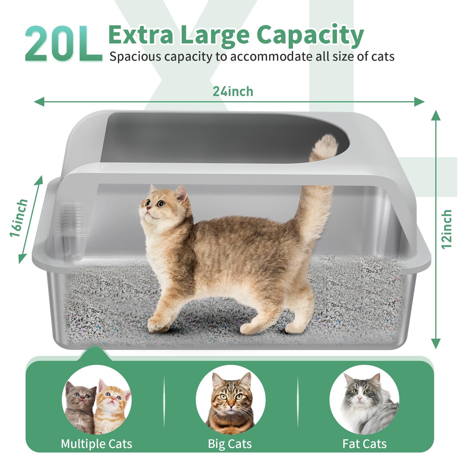 Self Cleaning Litter Box Litter Genie Vealind Foldable Cat Litter