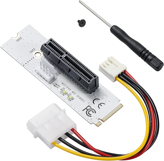 MZHOU NGFF M.2 to PCIE 4X Slot Riser Card - M.2 M Key 2260 2280 SSD Port to PCIE Adapter Converter Multiplier for BTC Miner Mining (2 Pack)