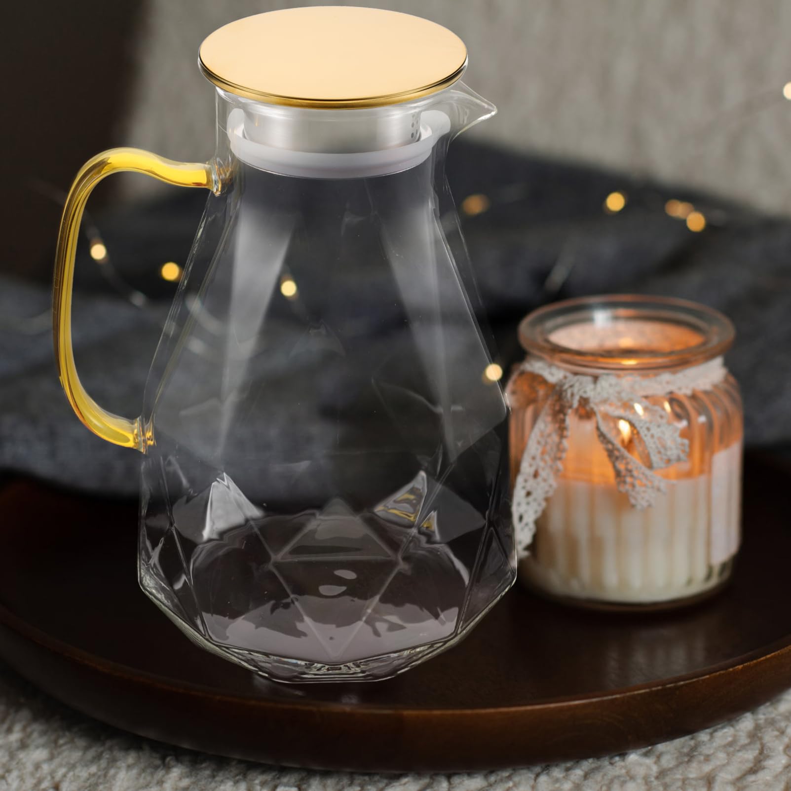 Jarra de Agua Diamante 2200ml de Acero Inoxidable para Hotel | Capacidad Amplia, Incluye Cepillo de Limpieza, Uso para Preparación de Té