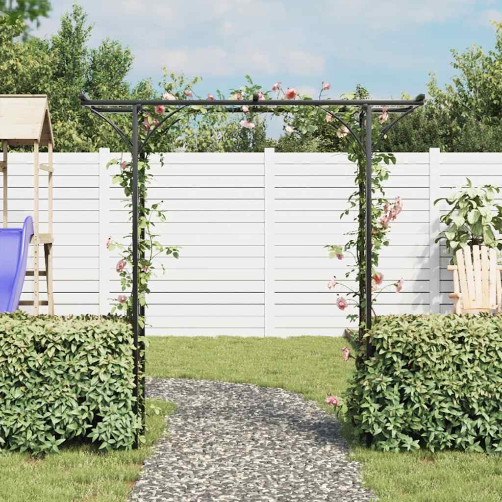 Arco de jardín 200x52x204 cm, Casa y jardín Jardín Artículos de Exterior Estructuras de Exteriores Pérgolas, Arcos y enrejados de jardín, Negro, 9.3kg