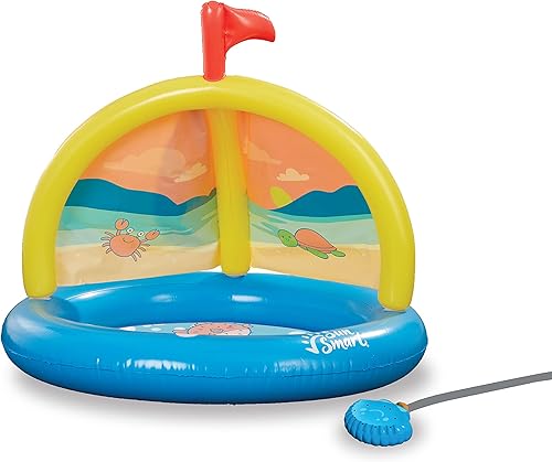 Miniatura 9 de SunSmart Lazy River - Piscina infantil con dos patitos de juguete, piscina inflable para niños con toldo extraíble UPF50, piscina resistente para