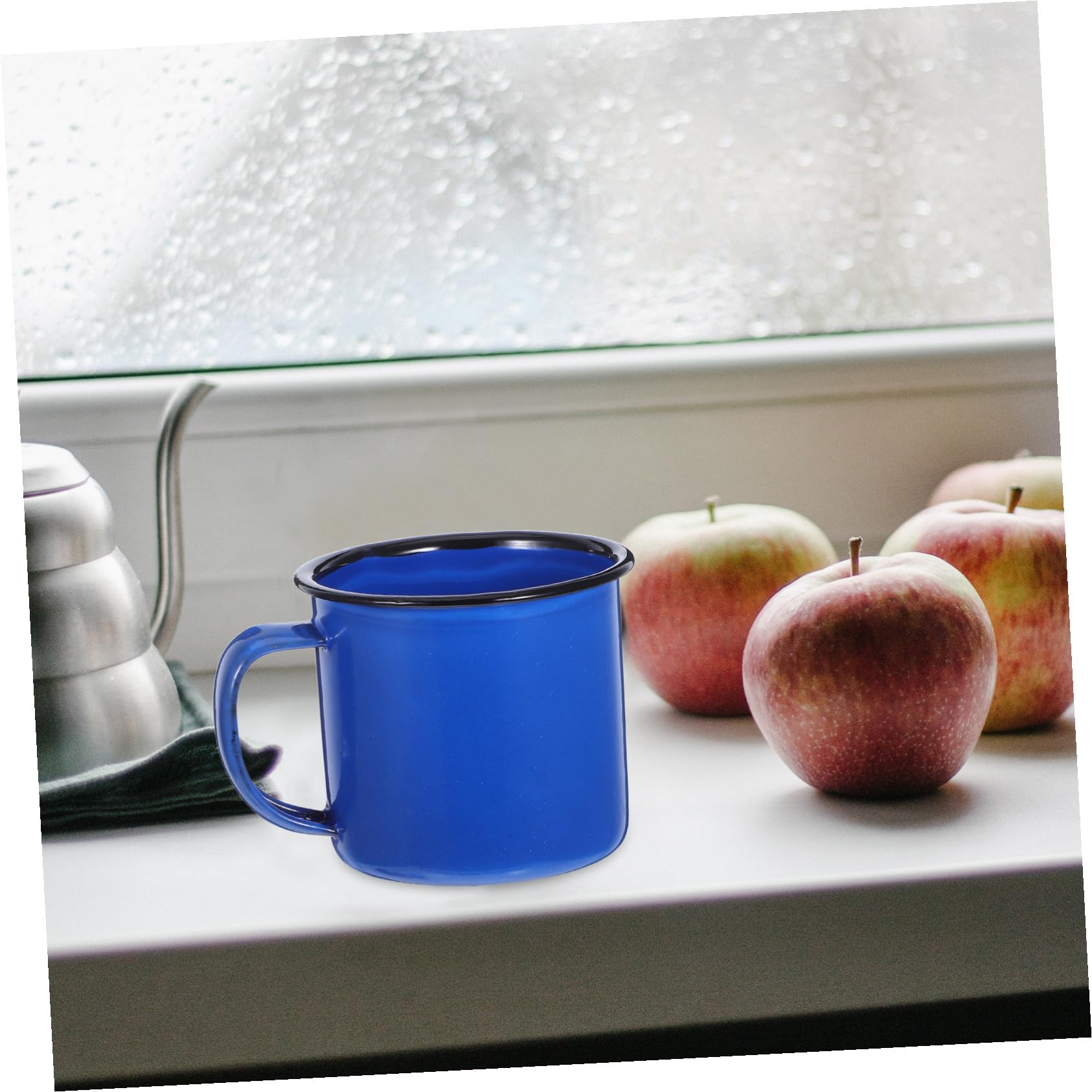 Homoyoyo 4 Stück Teiliges Vintage Emaille Becher Robuster Emaille Trinkbecher für Kaffee Tee Wasser Hitzebeständig Farbenfrohes Retro Design für Camping Haushalt Restaurant und Zuhause