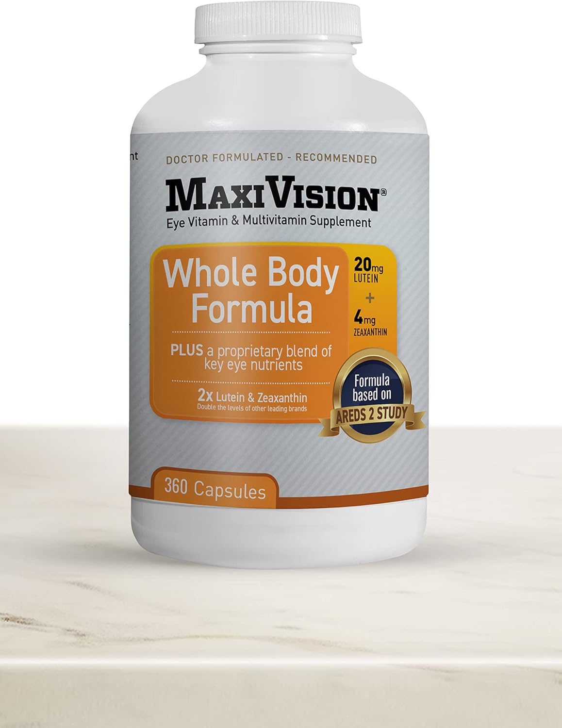 MaxiVision AREDS 2 Whole Body Formula - AREDS 2 Eye Vitamins with Lutein and Zeaxanthin - for Macular Support - Eye Supplements for Eye Strain - 360 Capsules