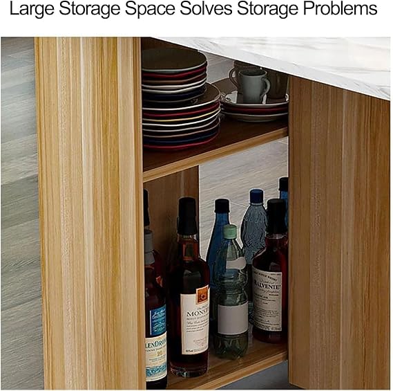 Folding Dining Table Fold Away Dining Table, Space Saving Dining Table, Lightweight Foldable Table with 6 Wheels and 2-Layer Storage Shelf, for Work, Study and Dining (Color : D)