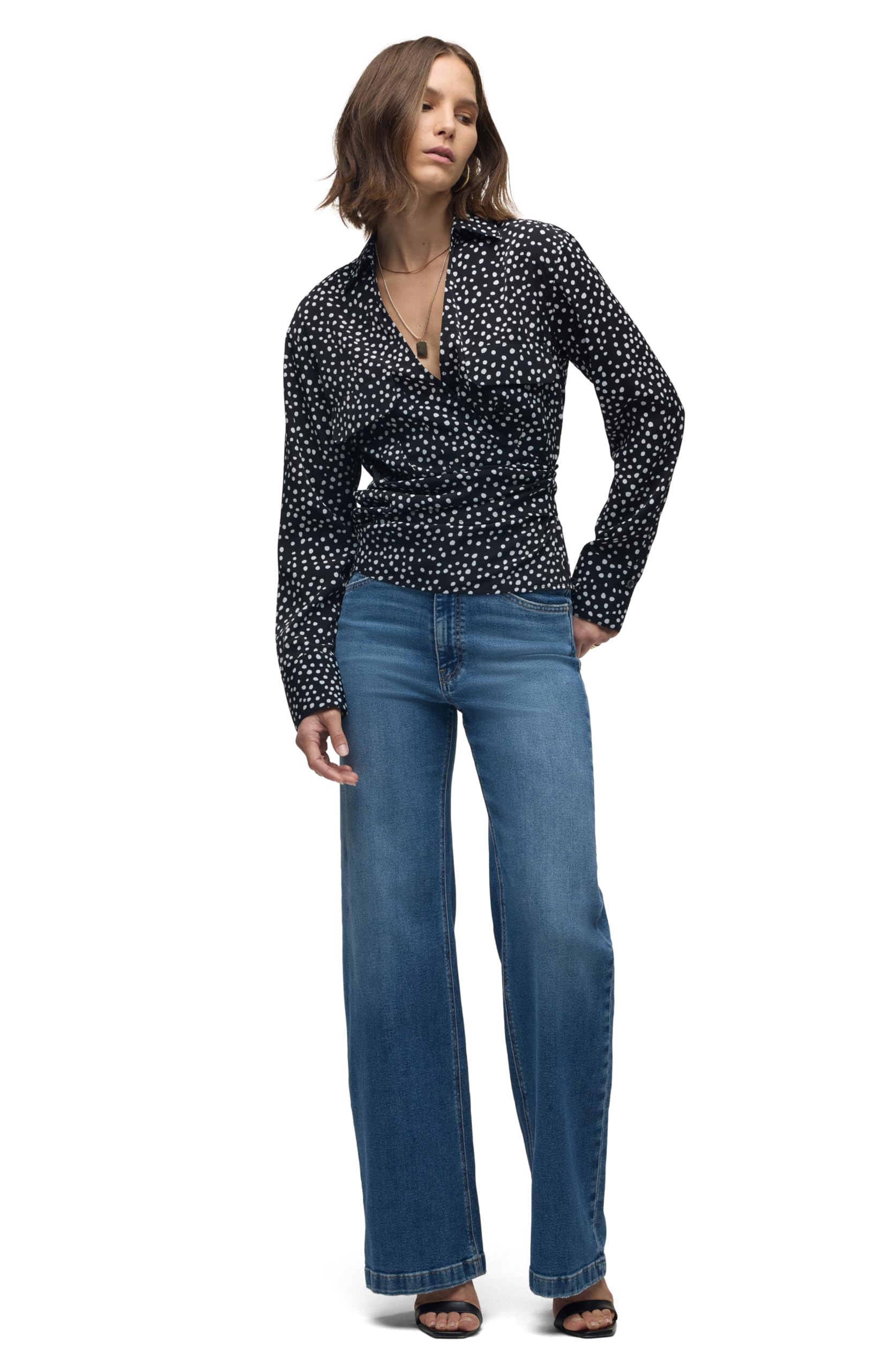 Hudson Damen Long Sleeve Wrap Shirt Langärmeliges Wickelhemd