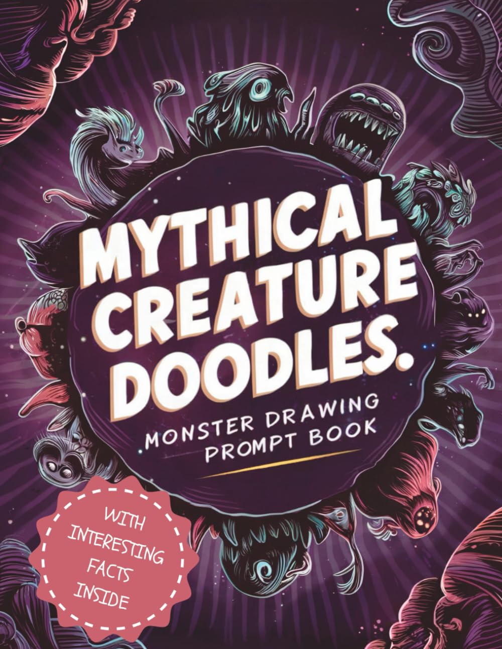 Mythical Creature Doodles. Monster Drawing Prompt Book: 50 fun drawing prompts for kids, teens, and creative adults. With interesting facts inside