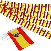 Vista 10 de Banderín de bandera de Colombia – 38 banderas, 42 pies, pequeñas banderas colombianas para decoración del país, escuela, fiesta, eventos deportivos