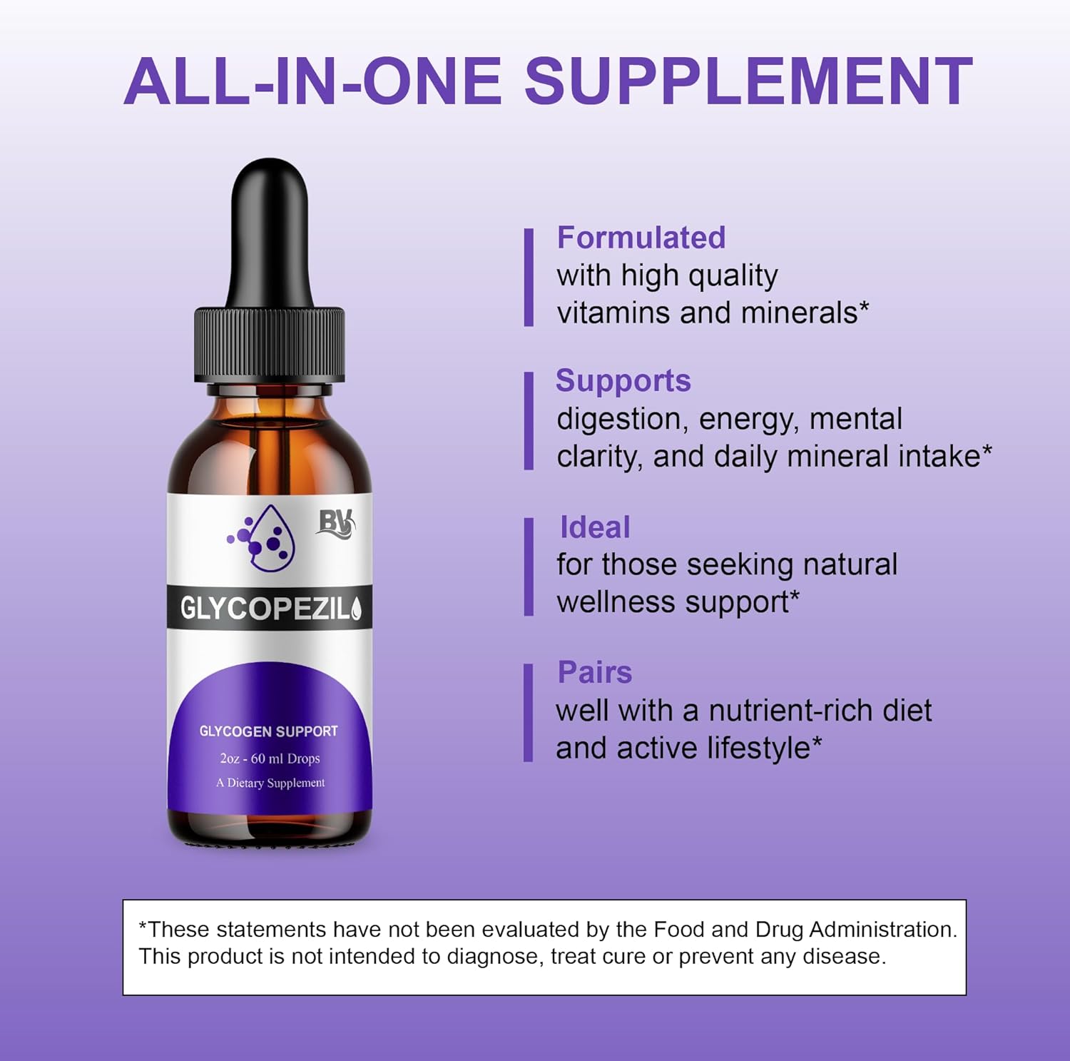 BLUE VIBE Glycopezil Drops, Glyco pezil Advanced Maximum Strength Overall Health & Blood Support Supplement, Glycopezil Premium Daily Health and Overall Energy Formula (2 Pack - 4oz / 120ml) - Image 6