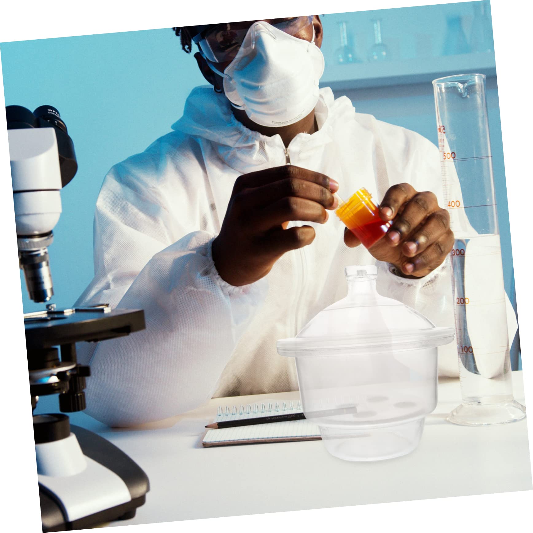 BESTYASH Vakuum Glas Exsikkator für Laborexperimente mit Hoher Transparenz und Einfacher Bedienung Robuster Glas Trocknerbehälter für Wissenschaftliche Versuche