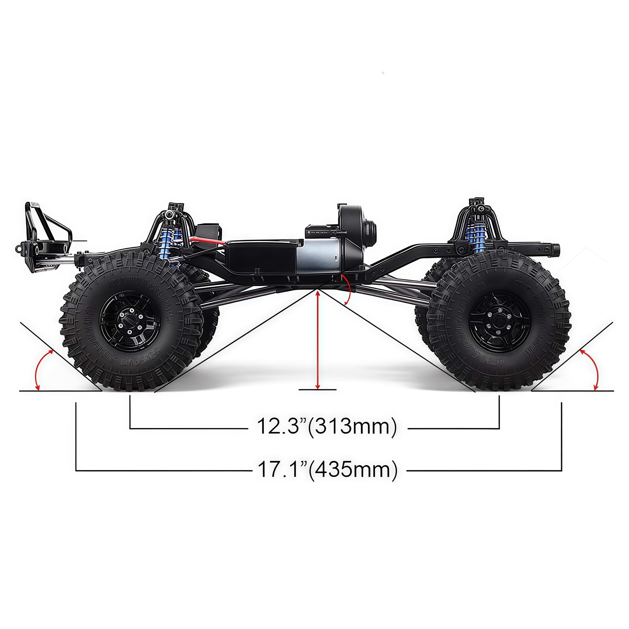 Amazon | 313mm 組み立て済みRCシャーシ ホイール付き フレームキット