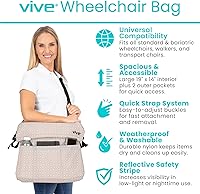 Vista 47 de Bolsa para silla de ruedas, Floral púrpura