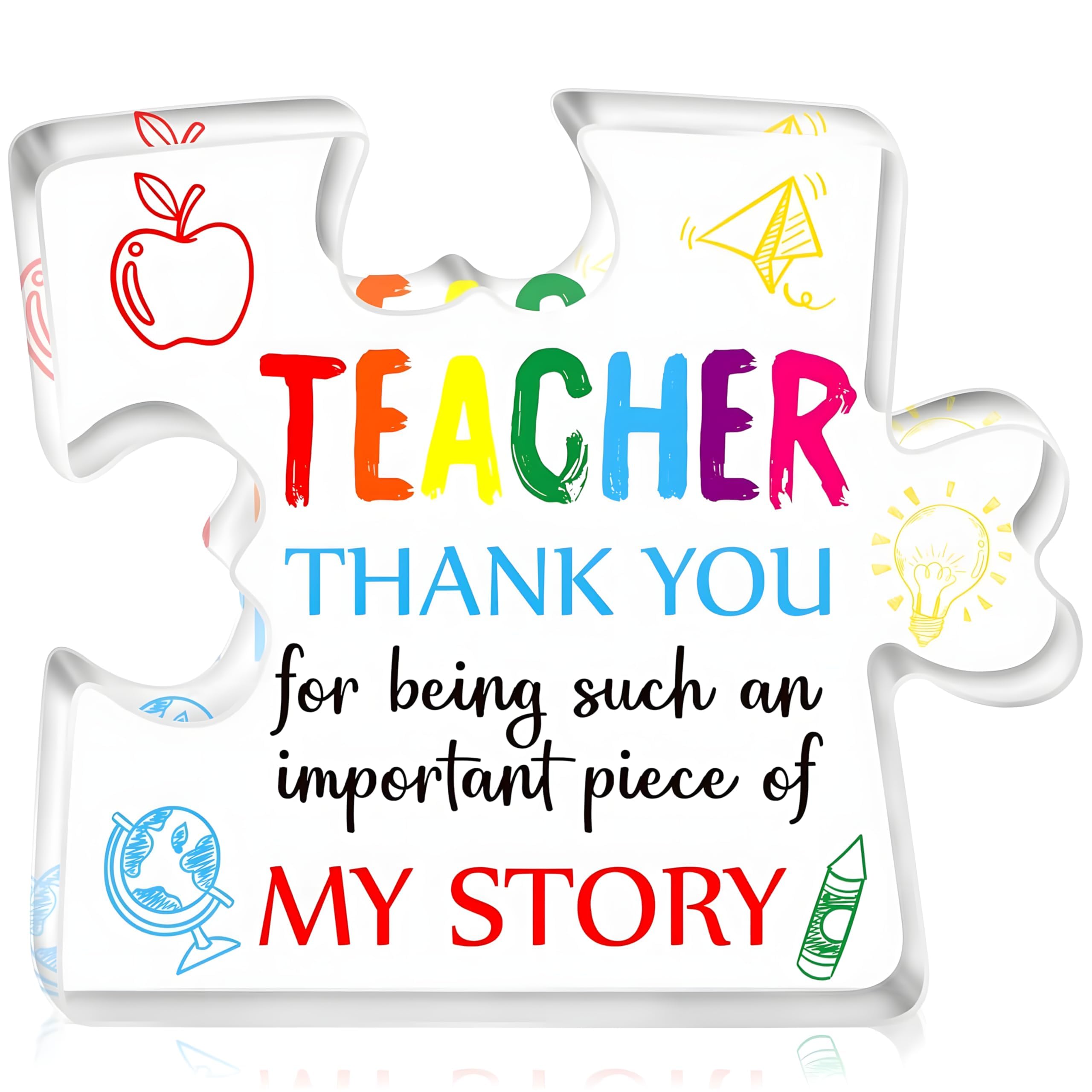 Thank You Appreciation Gifts for Teacher/Mentor, Acrylic Piece That Made The Difference Decor | Retirement Gift for Coworker Boss | Colleague Leaving Gifts Women Men