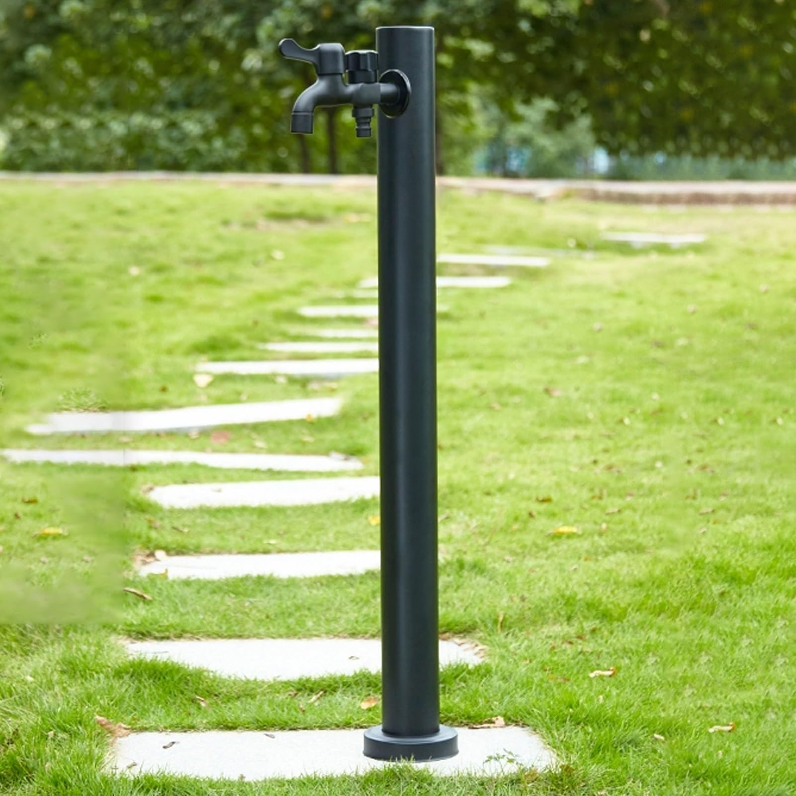 BHGFYXBS Outdoor Stainless Steel Garden Water Column - Freestanding Hose Stand & Water Dispenser Hydrant For Irrigation - 60Cm/23.6In,Black B-95CM/37.4IN
