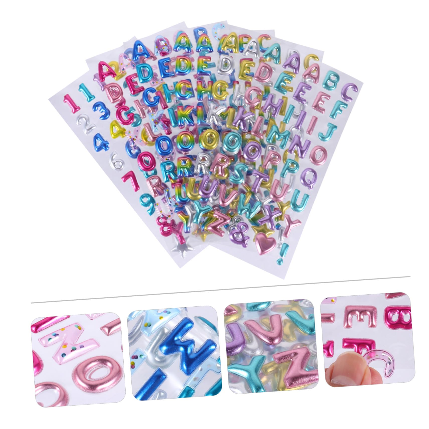 VICASKY 18feuilles Autocollants Alphabet Et Chiffres Paillettes Stickers Dorés Décoratifs Pour Bricolage Et Scrapbooking Lot Pour Des Messages Personnalisés
