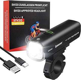 MONTOP StVZO Zugelassen Fahrradlicht Set USB Akku, LED Fahrradbeleuchtung Fahrradlampe, Bike Light Fahradbeleuchtungsset INKL. Frontlichter & Rücklicht, Fahrradlichter für Kinder und Erwachsene